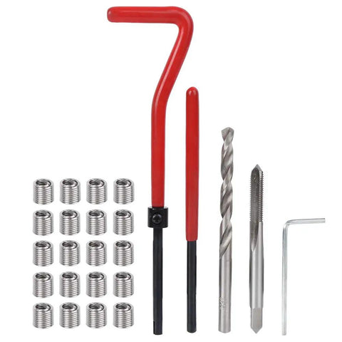 M5 Thread Repair Insert Kit 25 Pieces In Transparent Organizer Box For Common Steel And Non Ferrous Alloys Easy Install