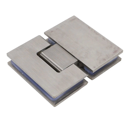 Beefy Frameless Glass Shower Door Hinge 180 Degree Swing, 120 Lb Load Capacity, Stainless Steel for 8mm to 12mm Glass, Heavy Duty Bathroom Door Hardware That Keeps Your Shower Door Solid, stainless steel shower hinge close-up