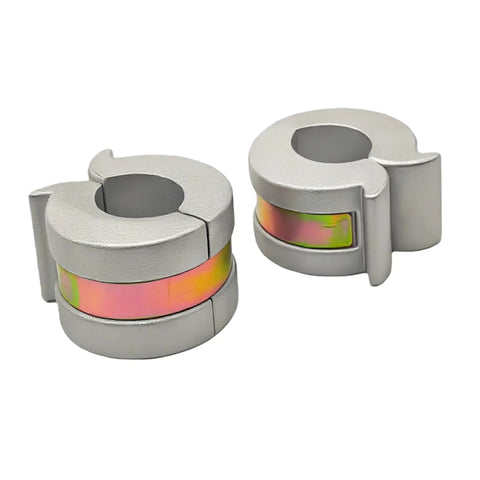 Universal Hydraulic Cylinder Stroke Reducer Clamp Kit For One Eighth Inch To One Half Inch Shafts With Thumb Tabs in silver