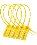 Yellow Numbered Security Zip Ties With Tamper Evident Seal Tags Pull Tight Self Locking Disposable Safety Locks 100 Pack