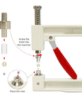 Pearl Setting Hand Press Tool Kit For Clothes, Bags And Hair Accessories With red handle and press components.