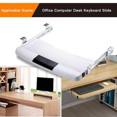 Full Extension Ball Bearing Drawer Runners For Under Desk Keyboard Shelf and Height Adjustable Cabinet Slides