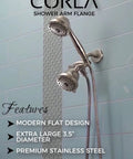 Extra Large 3.5 Inch Shower Escutcheon Plate in oil rubbed bronze on shower wall