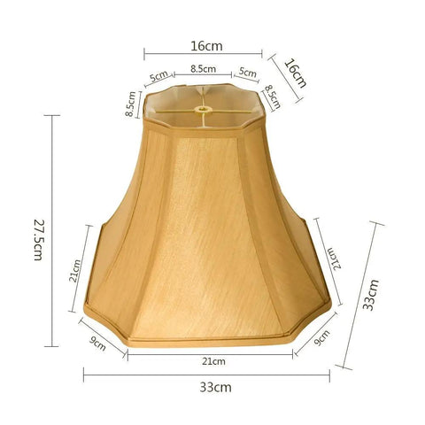 Antique Gold Octagonal Royal Bell Lamp Shade for Floor and Table Lamps 6.3x6.3 Top 13x13 Bottom 10.8 Inch Tall Spider Fitter