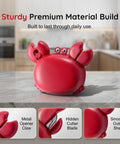 Three In One Handy Crab Shaped Kitchen Tool With Magnetic Bottle Opener, Cutter And Mini Scissors, yellow on countertop