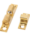 Double Ball Brass Bead Snap Lock Cabinet Door Catch With Adjustable Tension And Gold Screws For Cabinets Closets And Drawers 70mm Easy Install Secure Hold Slim Mount