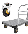 Heavy Duty Platform Truck And Flat Moving Cart With 2000 Lbs Capacity Steel Push Cart Dolly 36 By 24 Inch with caster wheel close-up
