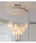 Hella Versatile Multi Configuration LED Ceiling Lamp For Dining Room And Bedroom Featuring Smooth Color Switching Capabilities And Killer Ambient Glow for home upgrade, 50cm white glass shade.