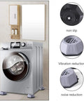 Gray washing machine on Four Pack Washing Machine Pads Anti Slip Feet For Vibration And Noise Reduction, durable non slip furniture feet.