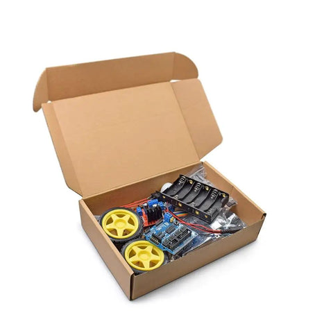 Smart Robot Car Chassis Kit With UNO R3 Module For Educational DIY STEM Toy 2WD With Battery Box And Speed Encoder