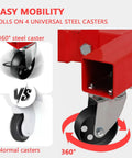 Heavy Duty 2 Ton 4400 Lbs Engine Hoist Folding Alloy Steel Cherry Picker showcases 360° steel casters for easy mobility.