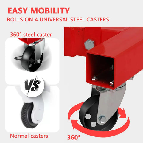 Heavy Duty 2 Ton 4400 Lbs Engine Hoist Folding Alloy Steel Cherry Picker showcases 360° steel casters for easy mobility.