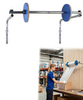 Nail Down Your Packing Routine With This Wall Mounted Bubble Wrap Dispenser, Adjustable Foam Cushioning Roll Holder, tight shipping station in use.