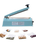 8 Inch 200mm Impulse Sealer 300W No Warm Up Required Manual Plastic Poly Bag Heat Sealing Machine with adjustable timer and sample bags