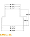 Technical diagram of 4 In 1 Modular Step Dust Collector Hose Adapters Kit For Shop Vac Versatile Fittings with detailed measurements.