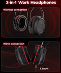 Bluetooth Hearing Protection Earmuffs With 4X Sound Amplification Gel Cushioned Ears 30dB Noise Reduction 2-in-1 view