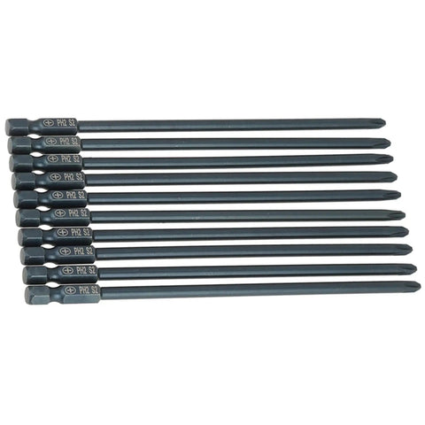 Premium S2 Steel Screwdriver Bits Set With Magnetic Tips, Heavy Duty Impact Resistance, Professional PH2 Cross Head Bit Kit For Electric Drills And DIY Projects That Are A Total Game Changer, 10-pack PH2 S2 steel drill bits