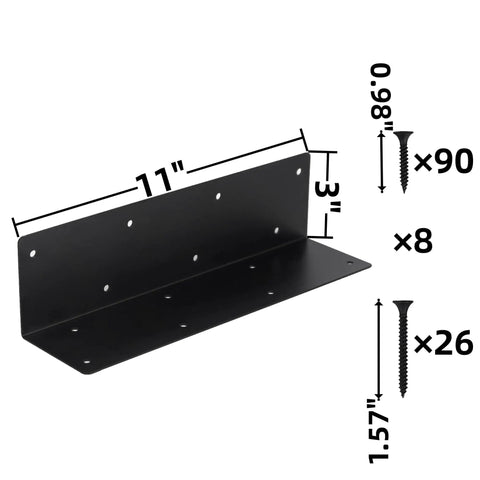 Heavy Duty Raised Garden Bed Corner Brackets For 12 To 24 Inch Beds Screws Included 11 By 3 By 3 Inches Black Powder Coated Steel Outdoor Ready