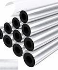 Ten Pack Self-Adhesive Pipe Insulation Sleeve With Pre-Slit Foam And Aluminum Foil Cover For Winter Use, 1.3 Ft Long, Half Inch Size.