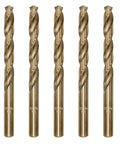 FiLwW 5 Piece 7/16 Inch Cobalt Drill Bit Set M35 High Speed Steel Bits Kicking Serious Heat For Stainless Steel Cast Iron And Wood Drilling, five 7/16-inch bits