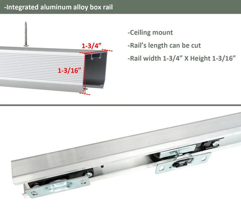 48 Inch Bi-Fold Sliding Barn Door Hardware Kit For Ceiling Mount Box Rail Folding Interior System For Four Doors Fits Width Forty Seven And One Sixteenth Inches Aluminum Anodized Rails And Hardware No Door Included