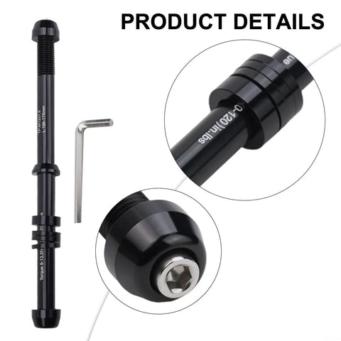 Beefed Up Heavy Duty Adjustable Thru Axle Skewer For Bike Trainers 12x142 to 148mm, CNC Aluminum Alloy, Black P1.5 details