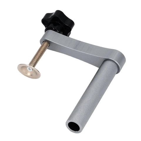 Pro Grade Bench Dog Clamp For 19mm Dog Holes, Aluminum Alloy, Adjustable Pressure, 70mm Capacity, side view showing clamp and handle