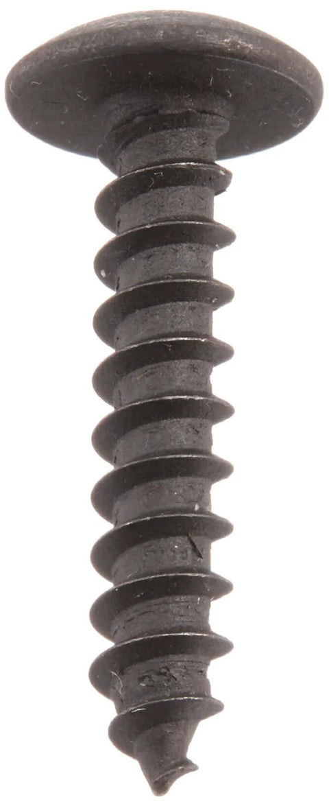 Steel Sheet Metal Screw With Black Oxide Finish, Truss Head, Phillips Drive, Type A Point For Forming Threads In Thin Metal And Resin Impregnated Plywood, Thread Size 10-12, Length One Inch, Pack Of 100