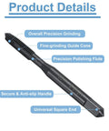 Heavy Duty No Nonsense M5x0.8 Spiral Point Metric Taps 6 Piece Kit displaying precision grinding features, anti-slip handle, and square end.