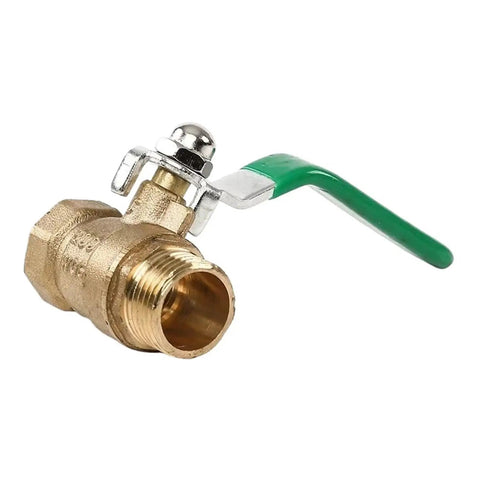 Heavy Duty Half Inch Brass Ball Valve With Smooth Pull Lever Handle Male To Female Plumbing Fitting For Copper Pipe No Sweat Setup Built Tough Shop Ready - close-up angle