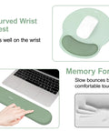 Ergonomic Keyboard And Mouse Wrist Rest Set With Circle Curved Mouse Pad And Coaster, Non Slip Base, Soft Cloth Cover And Silicone Lining