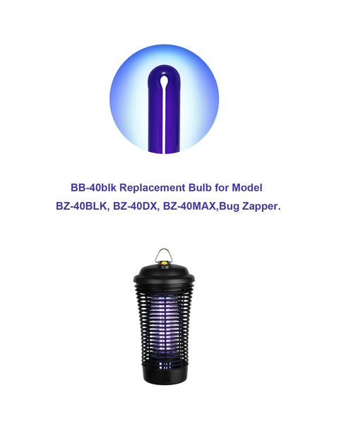 40W Black Light Replacement Bulb For Black Flag BZ 40 Series Bug Zappers BZ 40 BLK BZ 40 DX BZ 40 MAX Two Pack with bug zapper