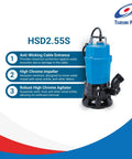 No Nonsense Submersible Slurry Pump With Agitator 3/4 HP 115 V Two Inch Discharge for mud and sand removal.