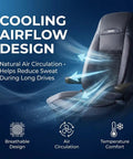 Beaded Cooling Seat Cover for Semi Trucks With Back Support And Anti Sweat Comfort Cushion showing airflow for long drives
