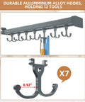 Pull Out Broom And Mop Holder With Sliding Double Row Hooks Multifunctional Wall Or Cabinet Storage Organizer Aluminum