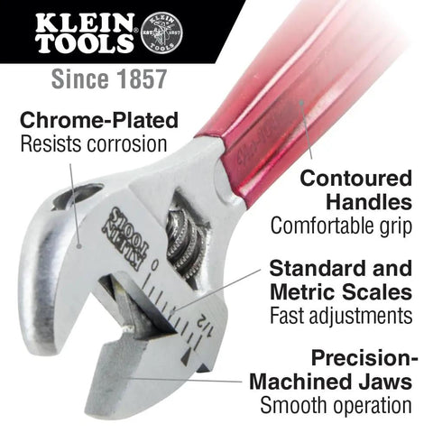 10 Inch Adjustable Wrench With Extra Capacity Jaw Forged Alloy Steel, High Polish Chrome Finish, Lightweight Yet Heavy Duty