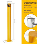 Tough As Nails Steel Security Bollards Forty Eight Inches Tall Four Point Five Inch Diameter With Bolt Down Hardware For Commercial Parking Lot Traffic Impact Protection Four Pack, showing dimensions and details.
