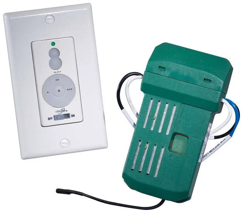 Wall Mount Ceiling Fan Control System White 3 Speed Dry Rated ABS Durable Wall Module With On Off Switch Includes Ivory And White Plates Easy Install No Fuss Fits Most Ceiling Fans