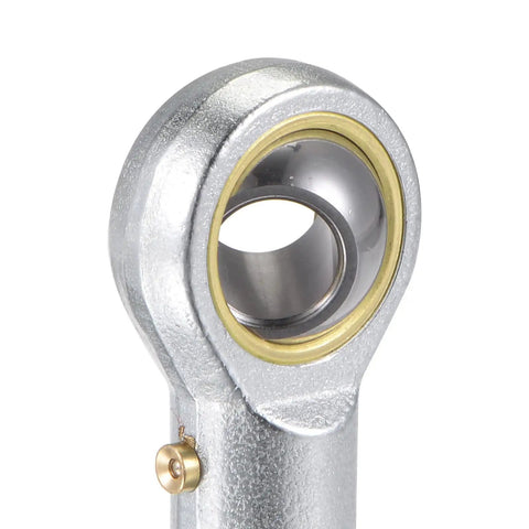 Two Pack 10mm Bore Spherical Rod End Bearing With M10x1.5 Left Hand Female Thread Self Lubricated Joint For Hydraulic Cylinders And Machinery, steel body close-up