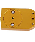 Durable Metal Hairspring Stand for Watch Repair and Movement Balancing, close-up of golden metal component with holes