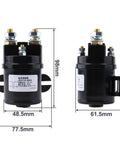 Heavy Hitter DC Contactor Normally Open Switch 100A 200A 300A with measurements for electric trucks and engineering machinery.