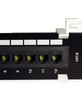 12 Port Cat6 Unshielded Patch Panel Wall Mount With Included 89D Bracket For Vertical Or Horizontal Install, close-up view