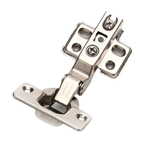 Close-up of steel Rotating Concealed Hinges For Cabinets And Doors 45 Degree Heavy Duty Folding Spring Hinge with screws