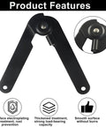 4 Pack 9 Inch 180 Degree Rotatable Lid Support Hinges For Cabinets And Furniture, black iron hinge shown unfolded