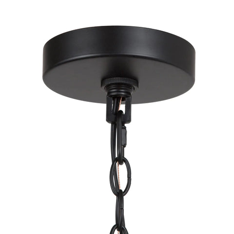 Ceiling mount detail of Farmhouse Rustic Black Chandelier With 4 Lights For Dining Room Living Room Bedroom Kitchen Island And Foyer Modern