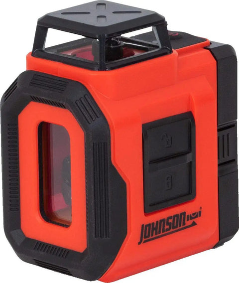 Self Leveling 360 Degree Line Laser with horizontal and vertical beams 50 ft range high precision red beam locking mechanism