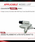 Diesel Fuel Lift Pump For Ram 2500 3500 Pickup With Cummins 5.9L 12V Engine, 1994-1998 Compatible Dodge Ram Models