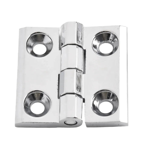 Concealed Rotating Cabinet Door Hinge Heavy Duty Zinc Alloy Butt Hinge, Silver, 40x40MM, with screw holes visible