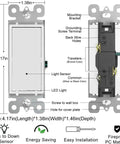 Diagram of 10 Pack 3 Way Wall Light Switch With Led Night Light And Built In Dusk To Dawn Sensor 15 Amp 120 277 Volt Rocker White Switch