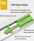 10 Pairs Of 20 Inch Ball Bearing Full Extension Drawer Slides With Soft Close, Side Mount, Easy Install, steel and spring detail